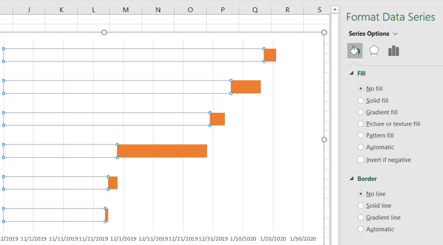 gegevensreeksen wissen in Excel