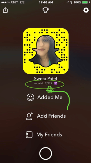 U kunt de snapscore bekijken van alle Snapchat-gebruikers die u volgen.