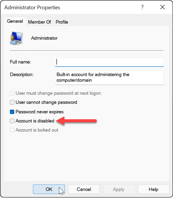 schakel beheerdersaccount in op Windows 11