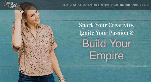 Stacy Tuschl's website voor She's Building Her Empire.