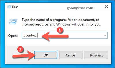 Event Viewer openen met Uitvoeren op Windows