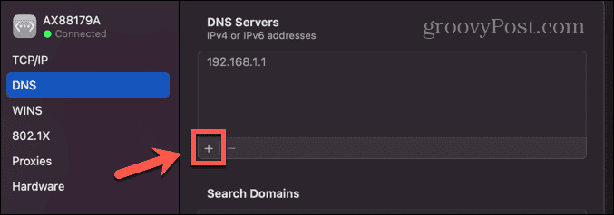 mac dns-server toevoegen