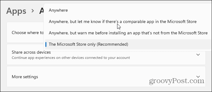 Andere installatie-app-functies Windows 11