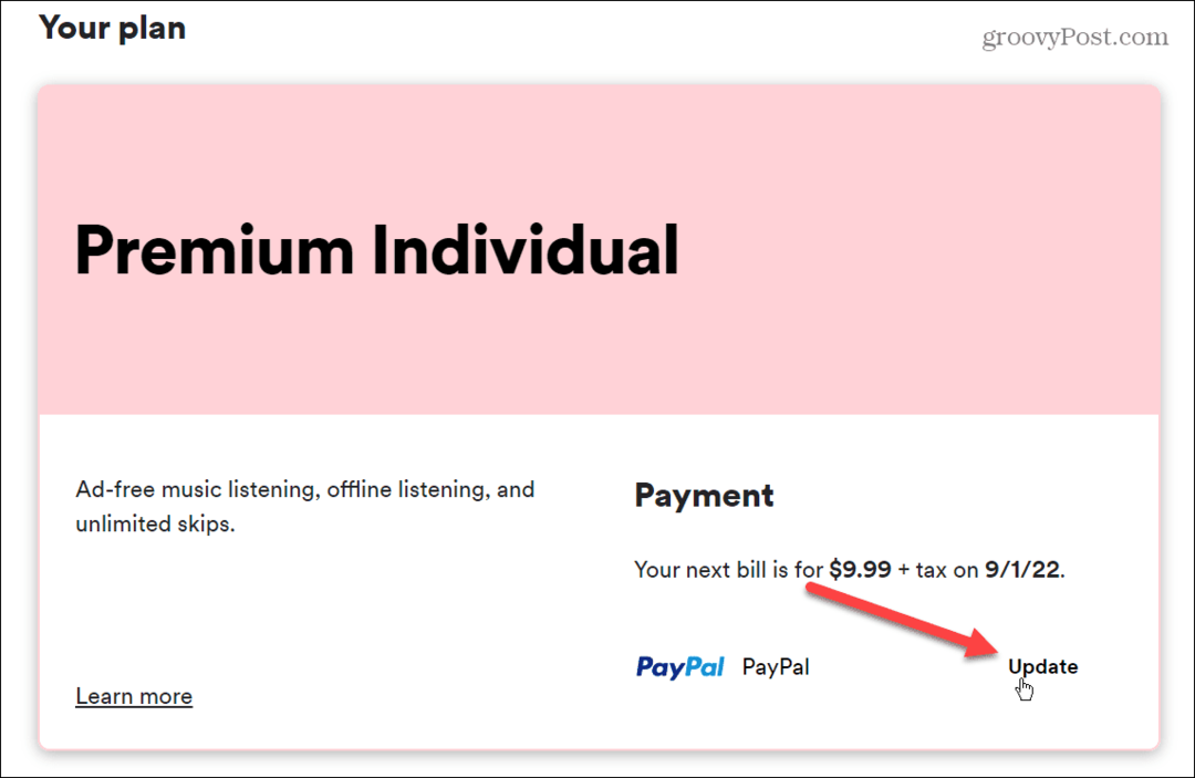 Hoe u de betalingsmethode op Spotify kunt wijzigen