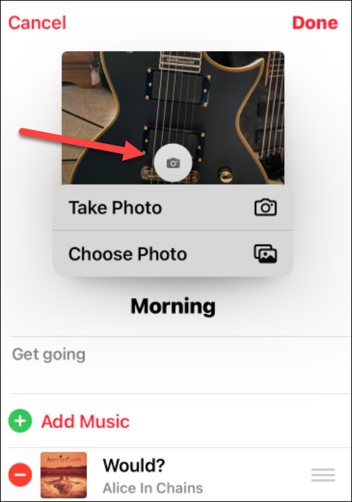 verander een afspeellijstafbeelding op Apple Music