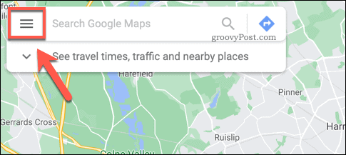 Google Maps hamburger menupictogram