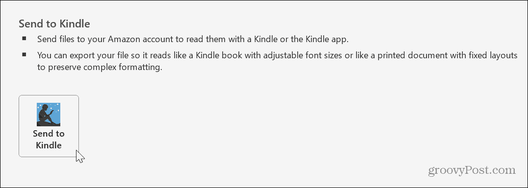Stuur Word-documenten naar Kindle 