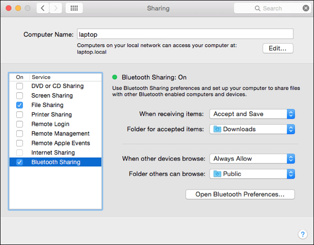 Bluetooth delen op de Mac