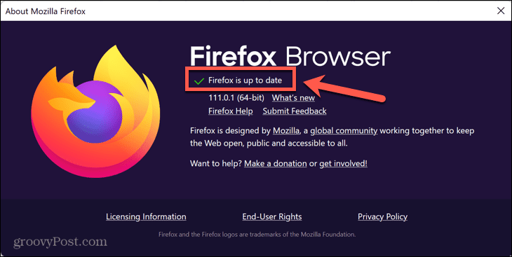 Firefox up-to-date