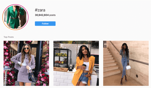 Hoe je betaalde social influencers kunt werven, voorbeeld van Instagram influencer posts voor #zara