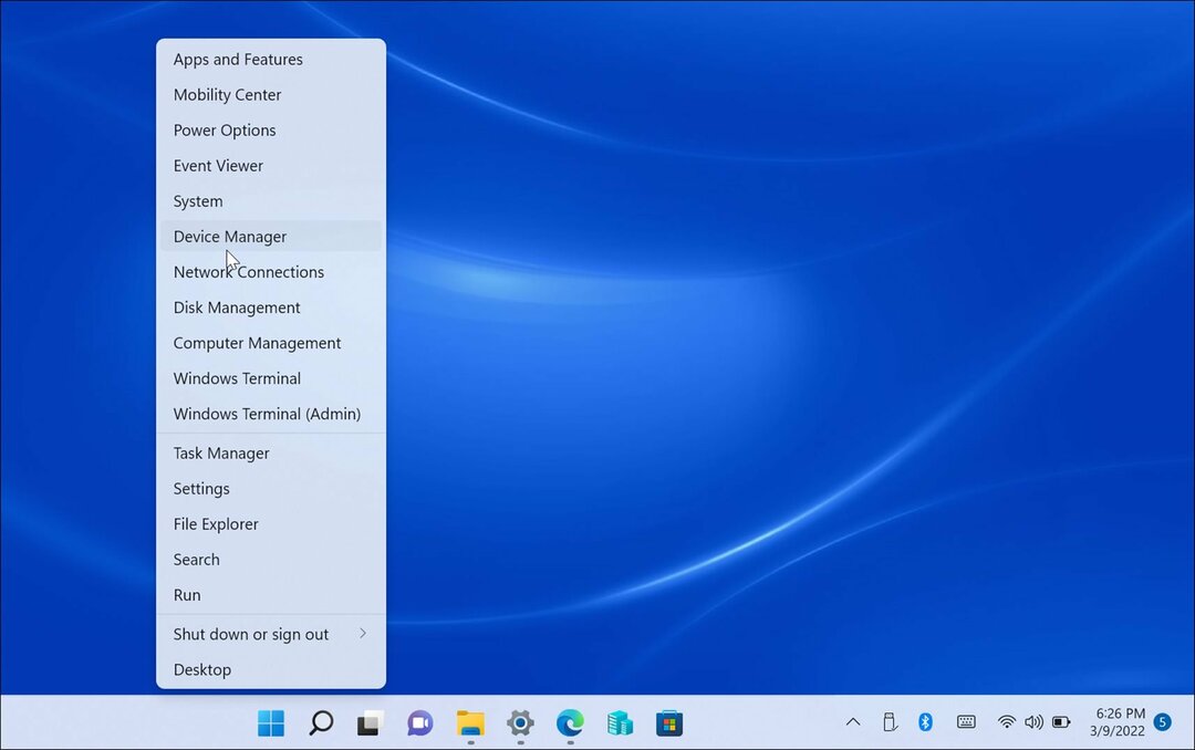 apparaatbeheer windows 11 menu