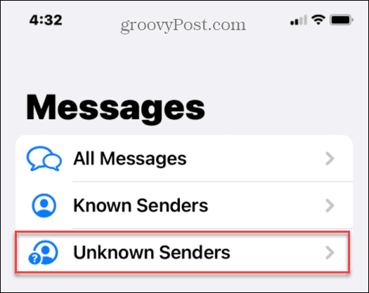 Verberg onbekende afzenders tekstspam op iPhone
