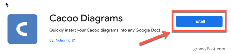 De cacoo-add-on installeren in Google Docs