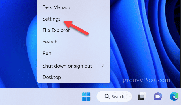 Open het menu Instellingen op Windows 11