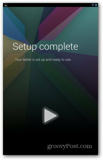 Installatie van Nexus 7-gebruikersaccounts voltooid