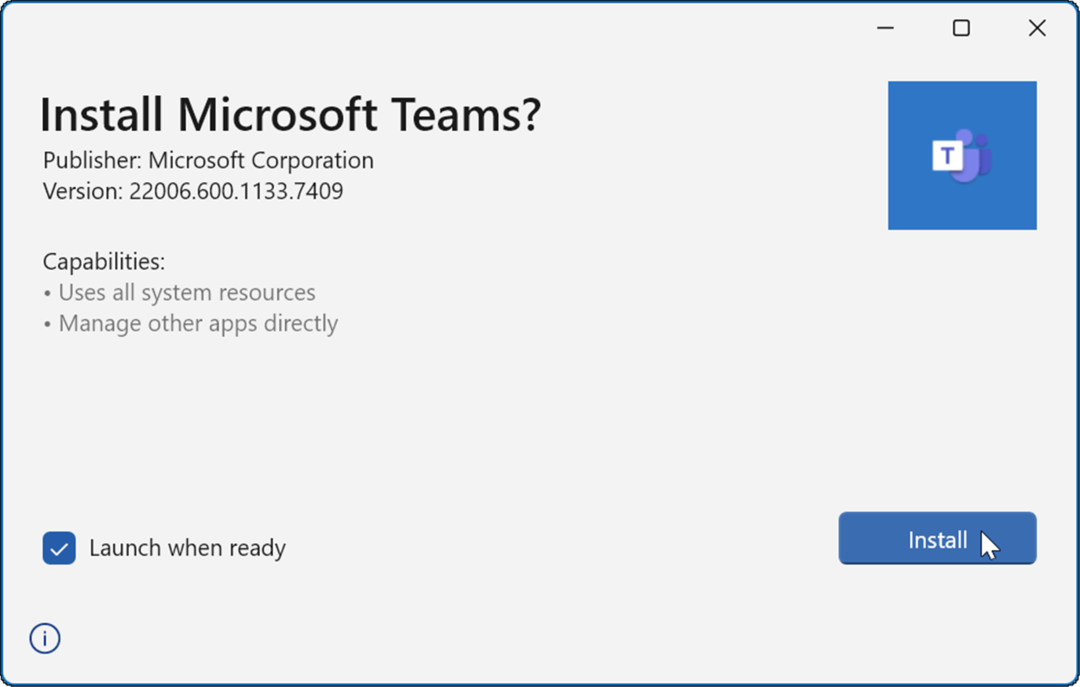 Microsoft-teams installeren die niet worden geladen