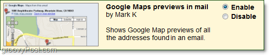 Beoordeling van Google Maps-voorbeelden in Gmail Labs