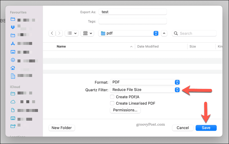 Een PDF-bestandsgrootte verkleinen met Voorvertoning op Mac