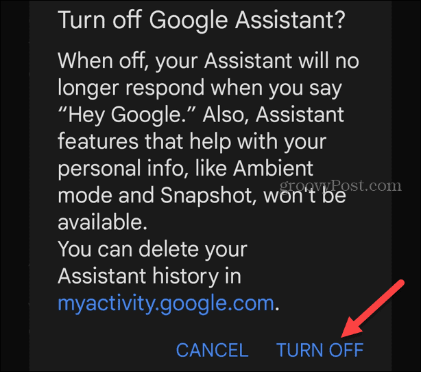 Schakel Google Assistent uit