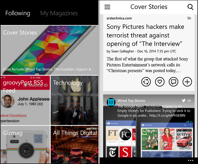 Flipboard eindelijk beschikbaar voor 512 MB Windows-telefoons