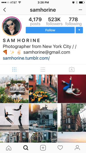 Om contact op te nemen met een Instagram-influencer over een verhaalovername, zoek je contactgegevens op hun Instagram-profiel.