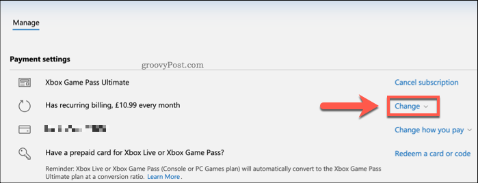 Een Xbox-abonnement wijzigen