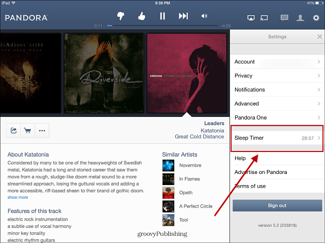 Pandora voegt Sleep Timer Feature voor iPad toe