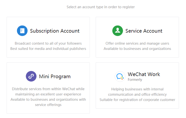 WeChat voor bedrijven instellen, stap 2.