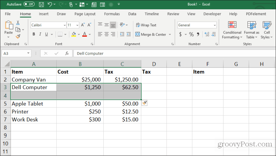 lege cellen invoegen in Excel