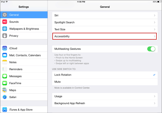 Toegankelijkheid van iOS 7