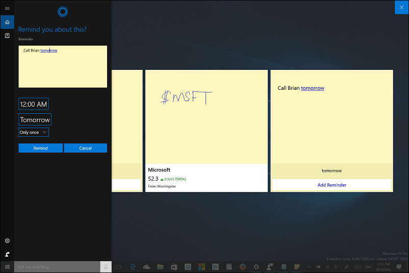 Tip voor Windows 10-jubileumupdate: gebruik inkt met plaknotities en Cortana
