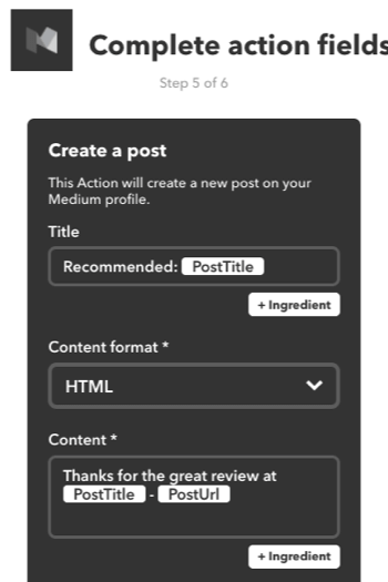 U kunt ook een IFTTT-applet maken om een ​​bericht van Medium op uw eigen Medium-account aan te bevelen.