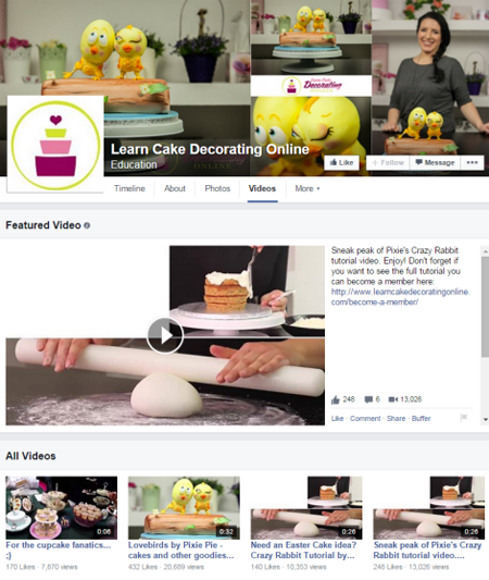 leer taartversiering online facebookvideo's