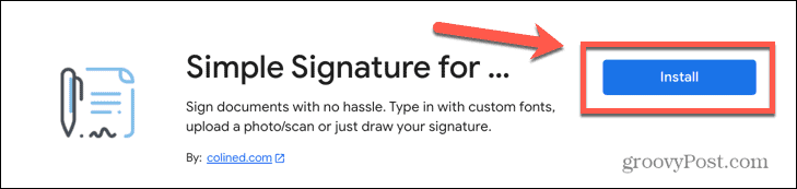 google docs installeren eenvoudige handtekening add-on