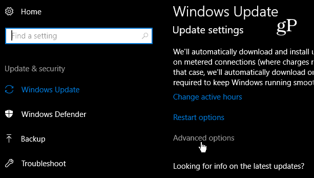 Geavanceerde update-instellingen voor Windows 10