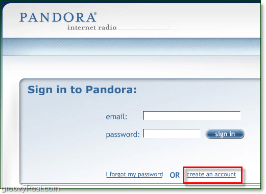 maak een pandora-account aan