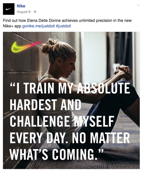 Nike Facebook-bericht