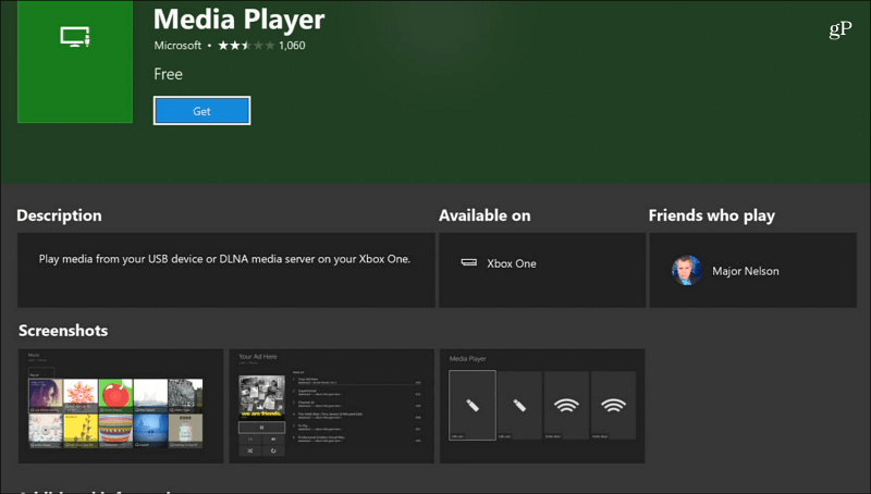 Mediaspeler-app Xbox One