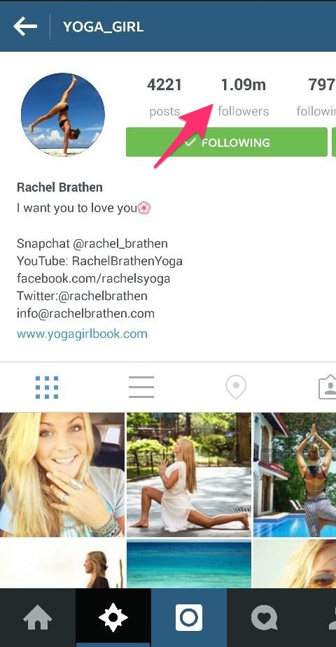 instagram-account voor yoga_girl