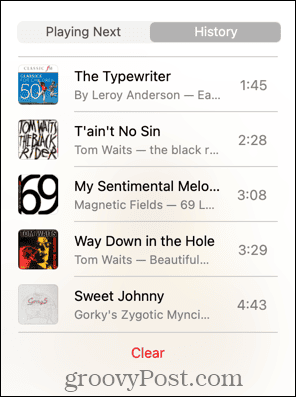 Apple muziekgeschiedenislijst mac