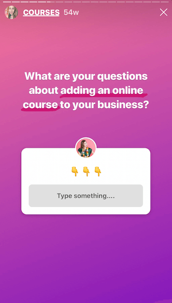 Instagramverhaal met sticker Vragen