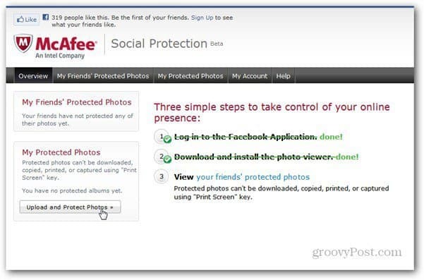 mcaffee app voor sociale bescherming