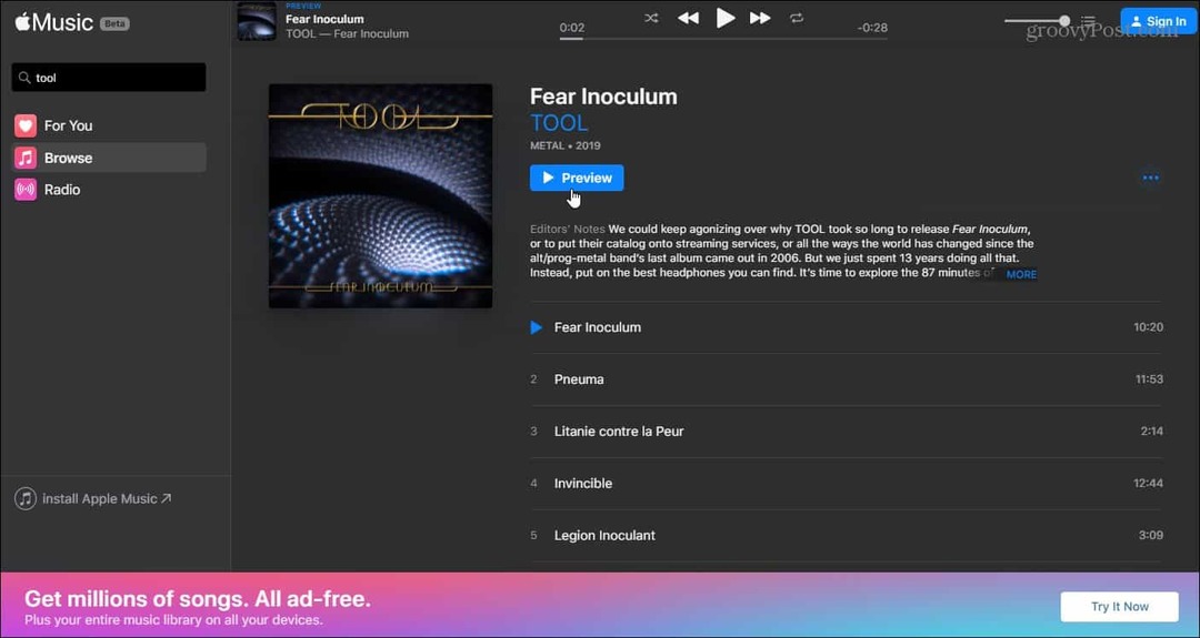 Apple lanceert webversie voor zijn Apple Music Service