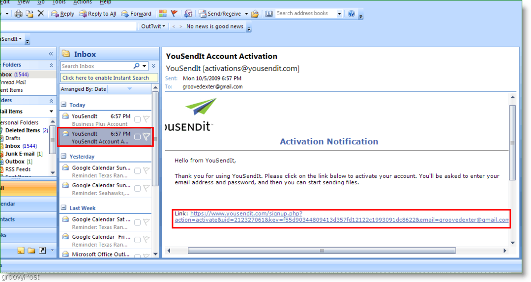 Hoe u grote bestanden gratis in Outlook kunt verzenden met YouSendIt