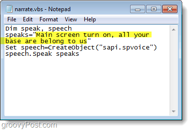 vertellertekst maken in Windows 7