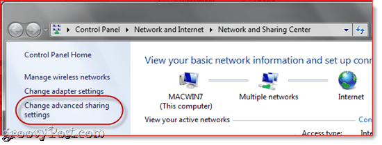 Windows 7 OS X-netwerken