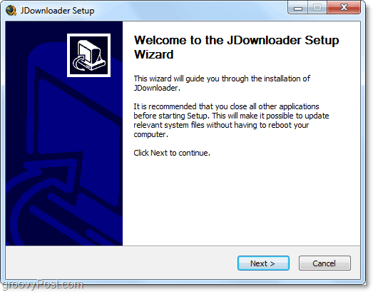 Jdownloader-installatiewizard