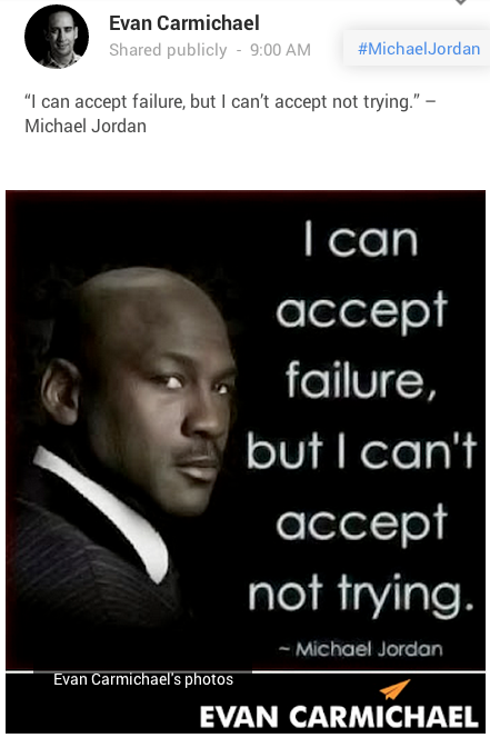 merkafbeelding van een quote van michael jordan op google +