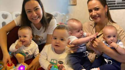 De nieuwe pose van presentator Ezgi Sertel met haar tweelingkinderen! 