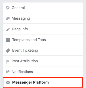 Verzenden naar Facebook Messenger Ontdek-tabblad, stap 1.